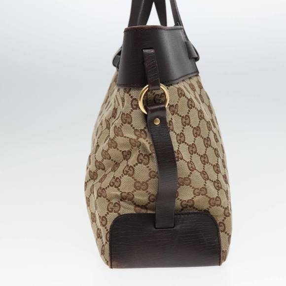 GUCCI GG Canvas Tote Bag Beige Brown Gold 106251 Auth 93839 - Picture 4 of 16